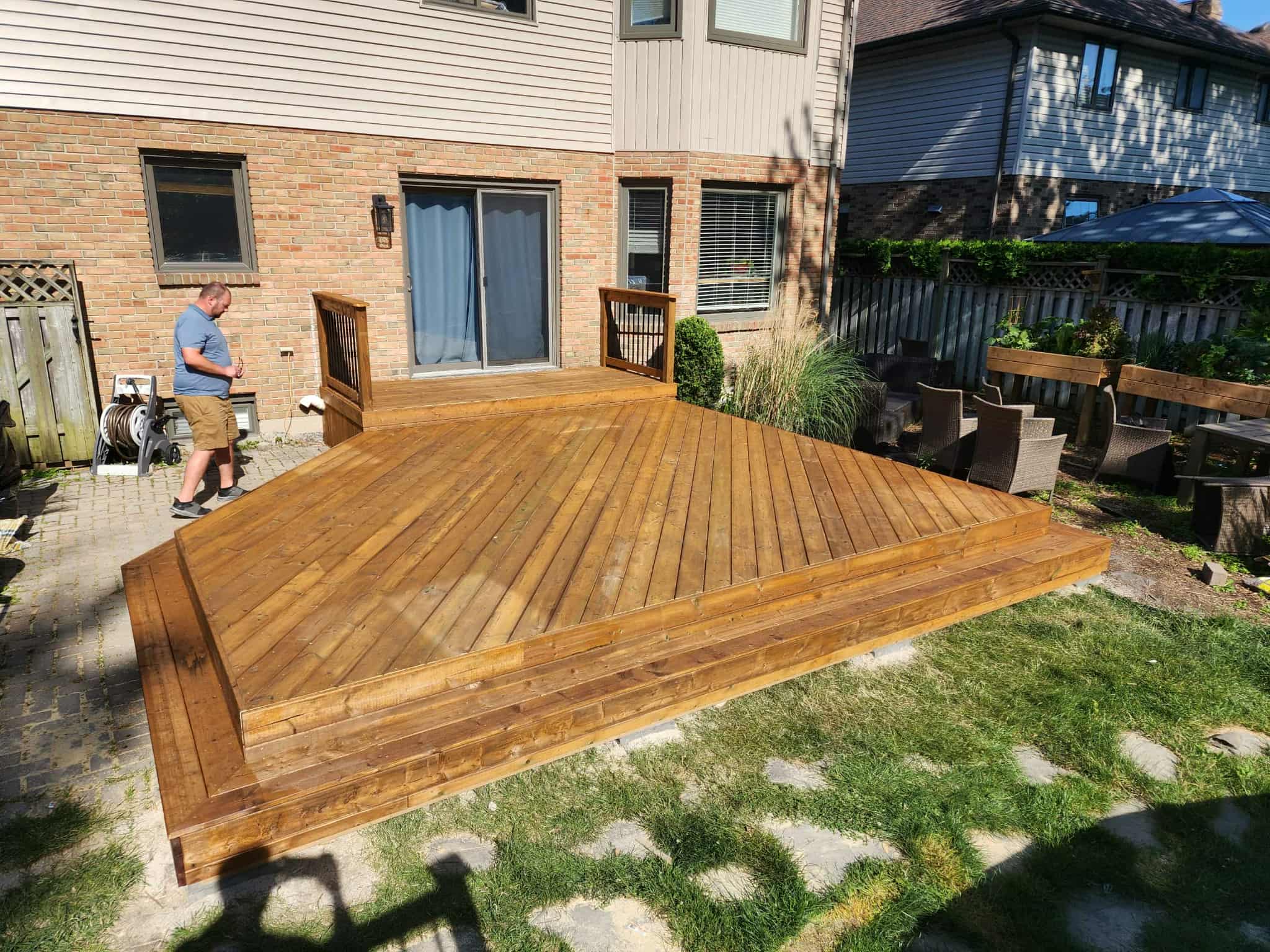View of a custom deck project.